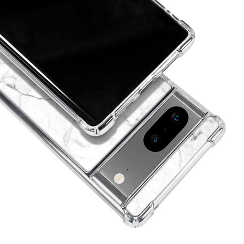 White Marble Google Pixel 8 Clear Case